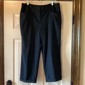 Size 16 Larry Levine Stretch Navy Crop Pants